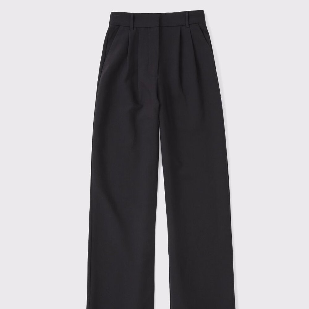 A&F Sloane Tailored Wide Leg Pant - Size 29 Black